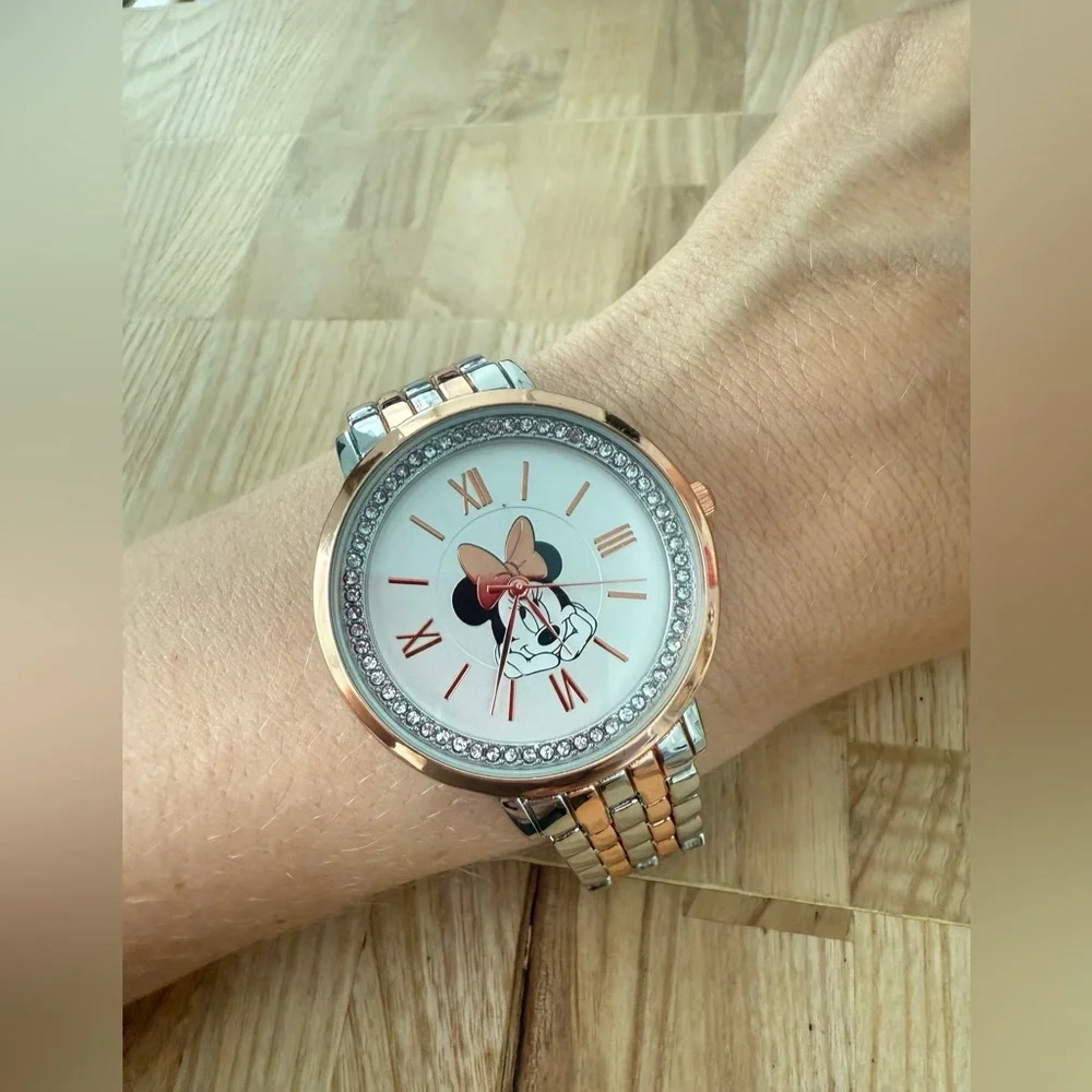 Disney Minnie Mouse two toned watch NEW BATTERY